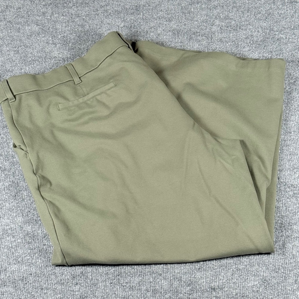 Olive Green Wide Leg Cropped Pants Trousers 28W Medium Workwear Office Flowy Lee